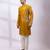 Mustard yellow embroidered chanderi silk kurta set