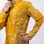 Mustard yellow embroidered chanderi silk kurta set