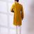 Mustard yellow embroidered chanderi silk kurta set