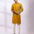 Mustard yellow embroidered chanderi silk kurta set