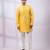 Yellow embroidered chanderi silk kurta set