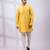 Yellow embroidered chanderi silk kurta set