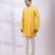 Yellow embroidered chanderi silk kurta set