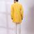 Yellow embroidered chanderi silk kurta set