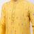 Yellow embroidered chanderi silk kurta set