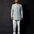 Ice blue embroidered linen satin bandhgala and pant