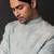 Ice blue embroidered linen satin bandhgala and pant