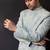 Ice blue embroidered linen satin bandhgala and pant