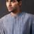 Grey black embroidered linen satin bandhgala and pant