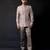 Champagne beige embroidered linen satin bandhgala and pant