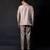 Champagne beige embroidered linen satin bandhgala and pant