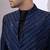 Navy blue embroidered linen satin bandhgala and pant