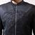 Black embroidered linen satin bomber jacket and pant
