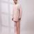Blush pink embroidered linen satin bandhgala and pant