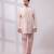 Blush pink embroidered linen satin bandhgala and pant
