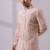 Blush pink embroidered linen satin bandhgala and pant