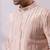 Blush pink embroidered linen satin bandhgala and pant