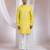 Yellow embroidered chanderi silk kurta set