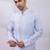 Powder blue embroidered silk kurta set