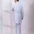 Powder blue embroidered silk kurta set