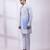 Powder blue ombre embroidered silk nehru jacket