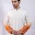 Ivory ombre embroidered silk kurta set