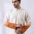 Ivory ombre embroidered silk kurta set