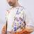Ivory ombre floral printed silk nehru jacket