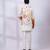 Ivory ombre floral printed silk nehru jacket