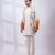 Ivory ombre floral printed silk nehru jacket