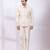 Cream beige embroidered silk shacket and pant