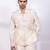 Cream beige embroidered silk shacket and pant
