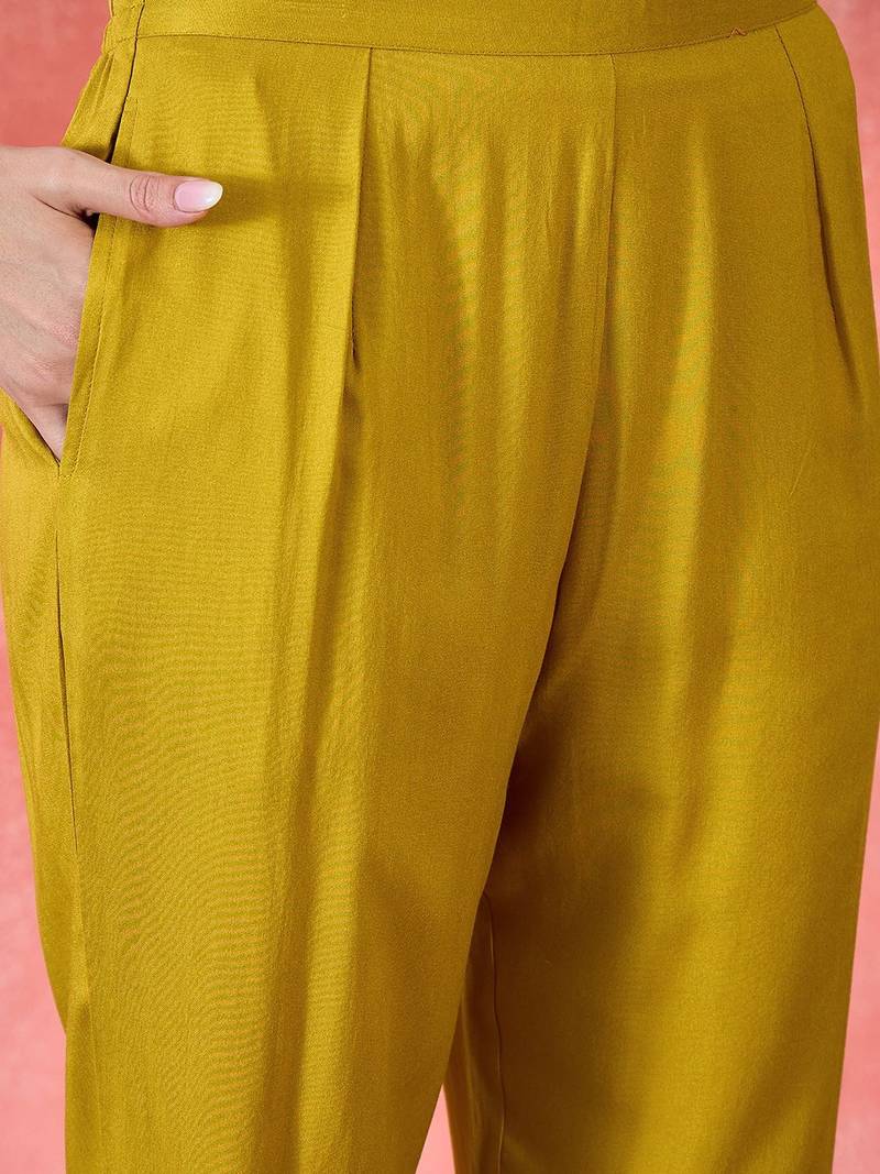 Chikankari embroidered tunic & trousers co-ords