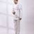 Greyish white embroidered silk bandhgala and pant