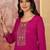 Embroidered sweetheart neck kurta & trousers kurta sets