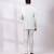 Greyish white embroidered silk bandhgala and pant