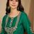 Floral embroidered thread work straight kurta & palazzos
