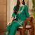 Floral embroidered thread work straight kurta & palazzos