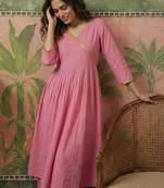 Yoke  embroidered kurta & palazzos kurta sets