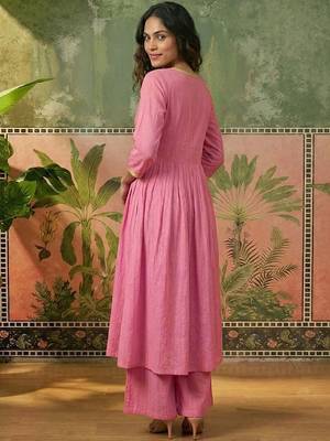 Yoke  embroidered kurta & palazzos kurta sets 4