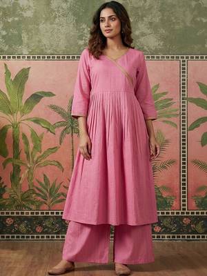 Yoke  embroidered kurta & palazzos kurta sets 5