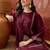 Embroidered round-neck kurta & harem pants