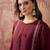 Embroidered round-neck kurta & harem pants