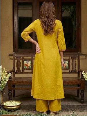 Yoke design v-neck kurta & palazzos 2