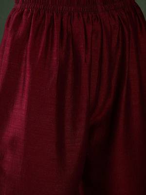 Geometric printed zari & sequinned a-line kurta & palazzo with dupatta 3