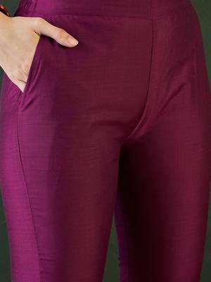 Floral embroidered layered kurta with trouser & dupatta 4
