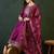 Floral embroidered layered kurta with trouser & dupatta
