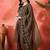 Floral yoke design round neck sequinned a-line kurta with trousers & dupatta