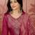 Zari sequence thread embroidered v-neck straight kurta & trousers with dupatta