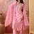 Embroidered v-neck kurta & palazzos kurta set
